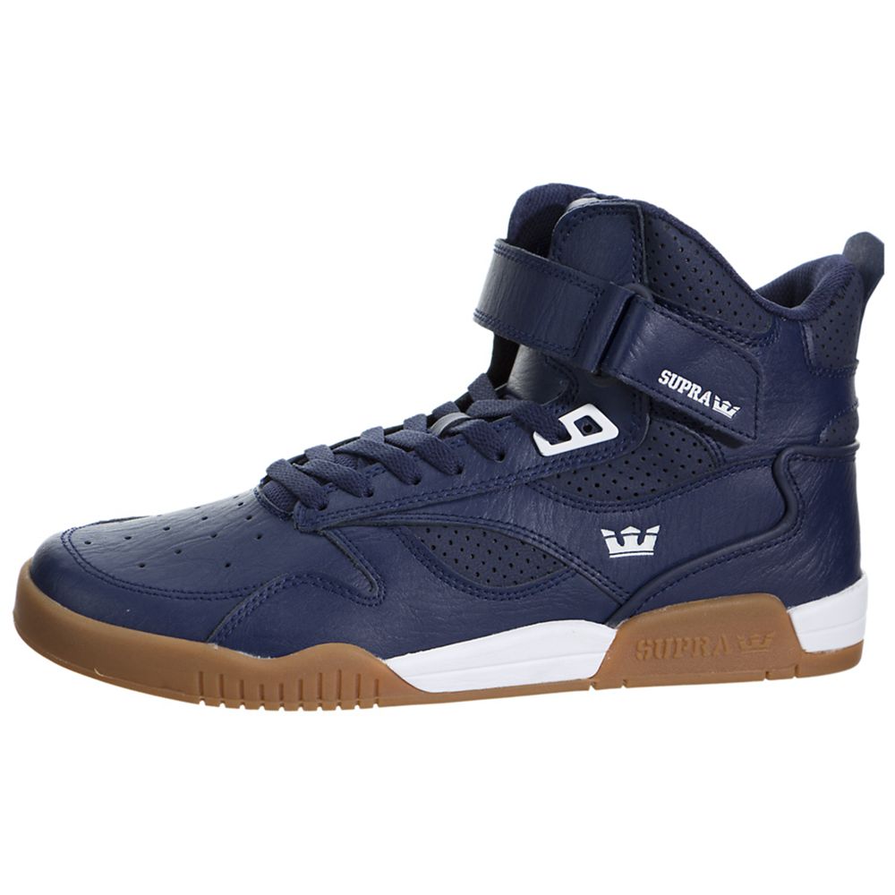 Baskets Montantes Supra Bleeker Bleu Blue Nights/White-Light Gum Homme | GTH-77364647